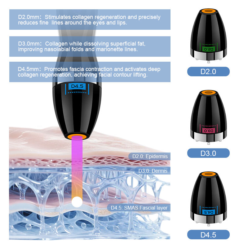 High Quality 7D Hifu Ultrasound Machine Face Lift Wrinkle Removal Ultrasonic High Frequency Collagen Regeneration Skin Tightening Skin Rejuvenation De