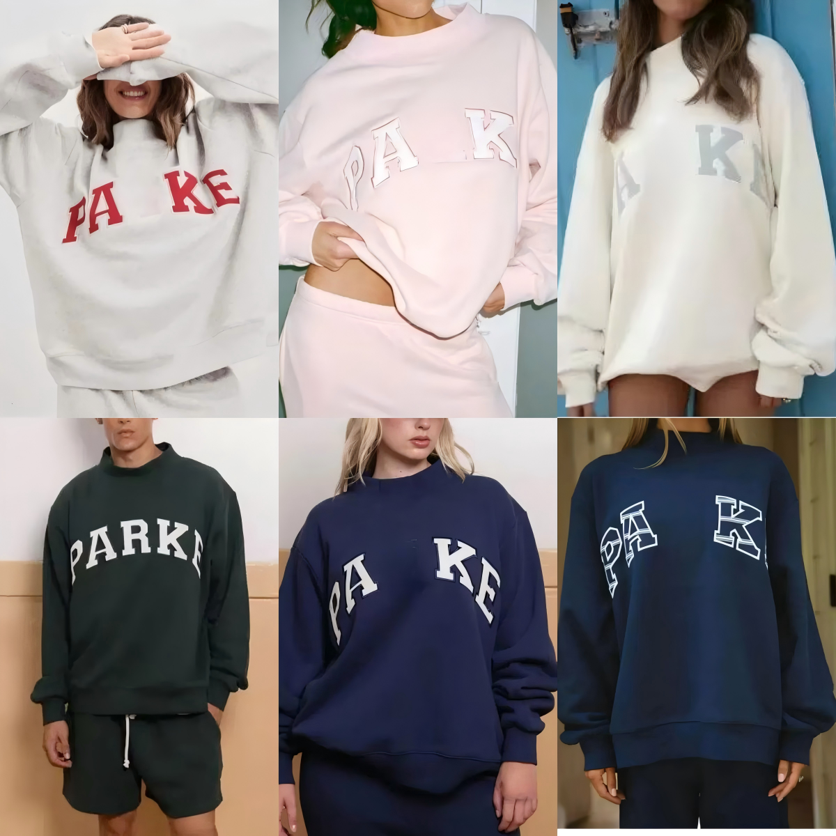 Designer Parke Womens Autumn Loose Fit Letter Embroidery Hoodie Sweatshirt Cotton Long-Sleeve Pullover Print Hooded Top Parke Luxury Designer Loose Pullover