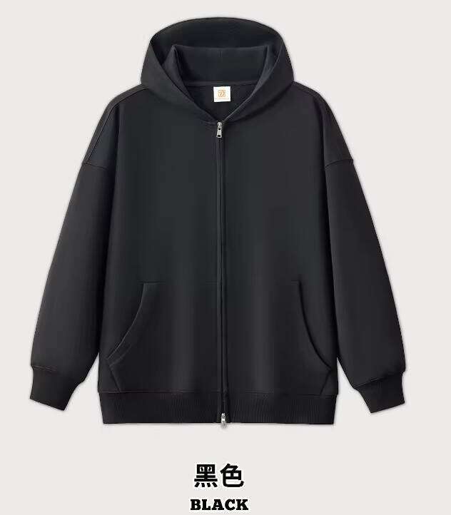 400g Cotton Heavyweight Oversized Cordless Unisex Zipper Blank Streetwear Men's Luxury Hoodie