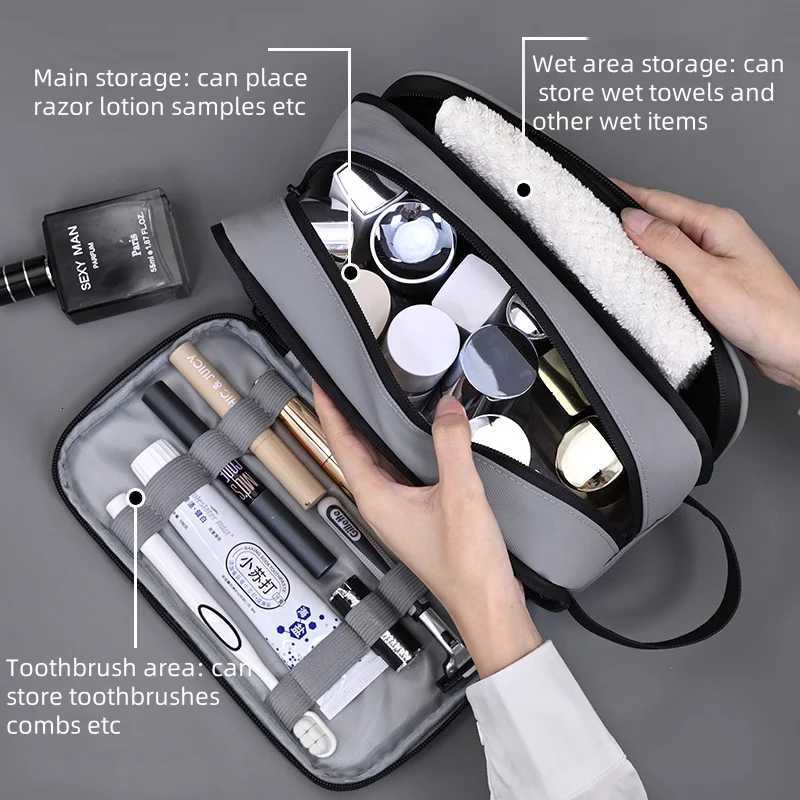 2025 mens toiletry bag travel portable threelayer storage bag dry and wet separation large capacity cosmetic bagXJ250910