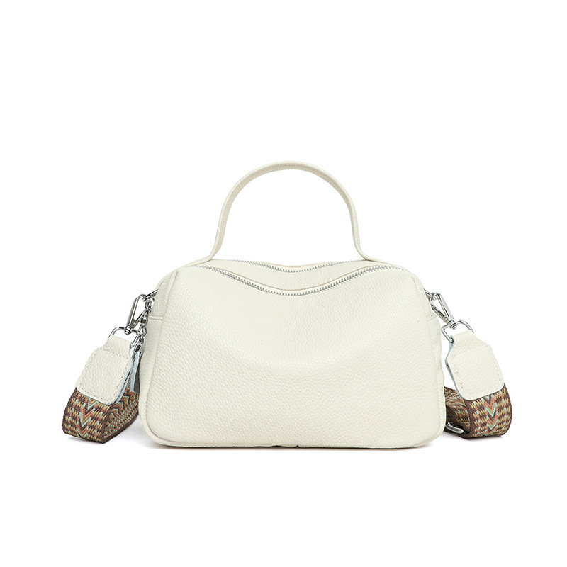 Free shipping designer Top Layer Cowhide Single Shoulder Bag Summer New Classic Double Zipper Large Capacity Fashion Versatile Women Bag Manufacturer