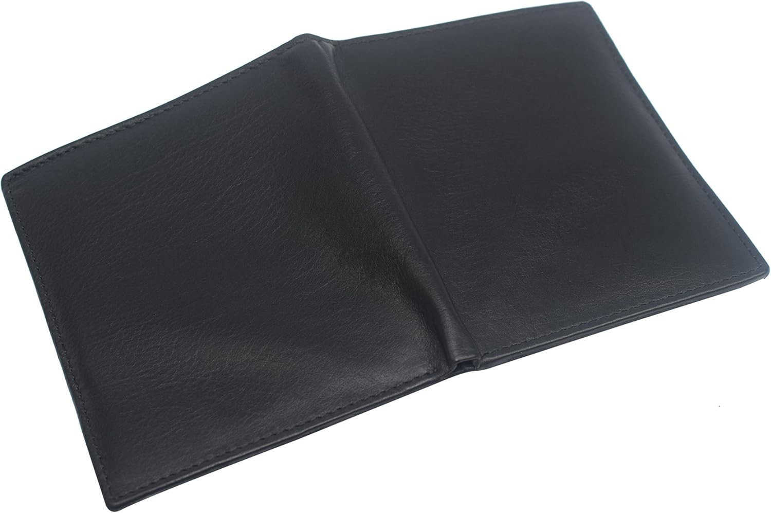 New Premium Lambskin Leather Bifold Hipster CARD Wallet BlackZ250910