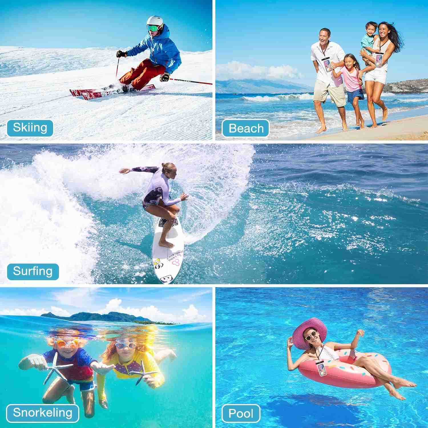 2 Pack Waterproof Phone Pouch Case 7 Universal Underwater Cellphone Dry Bag for iPhone 16 15 14 13 Pro Plus Max 12 11 S24 S23 S22 Ultra Pixel Clear Z2