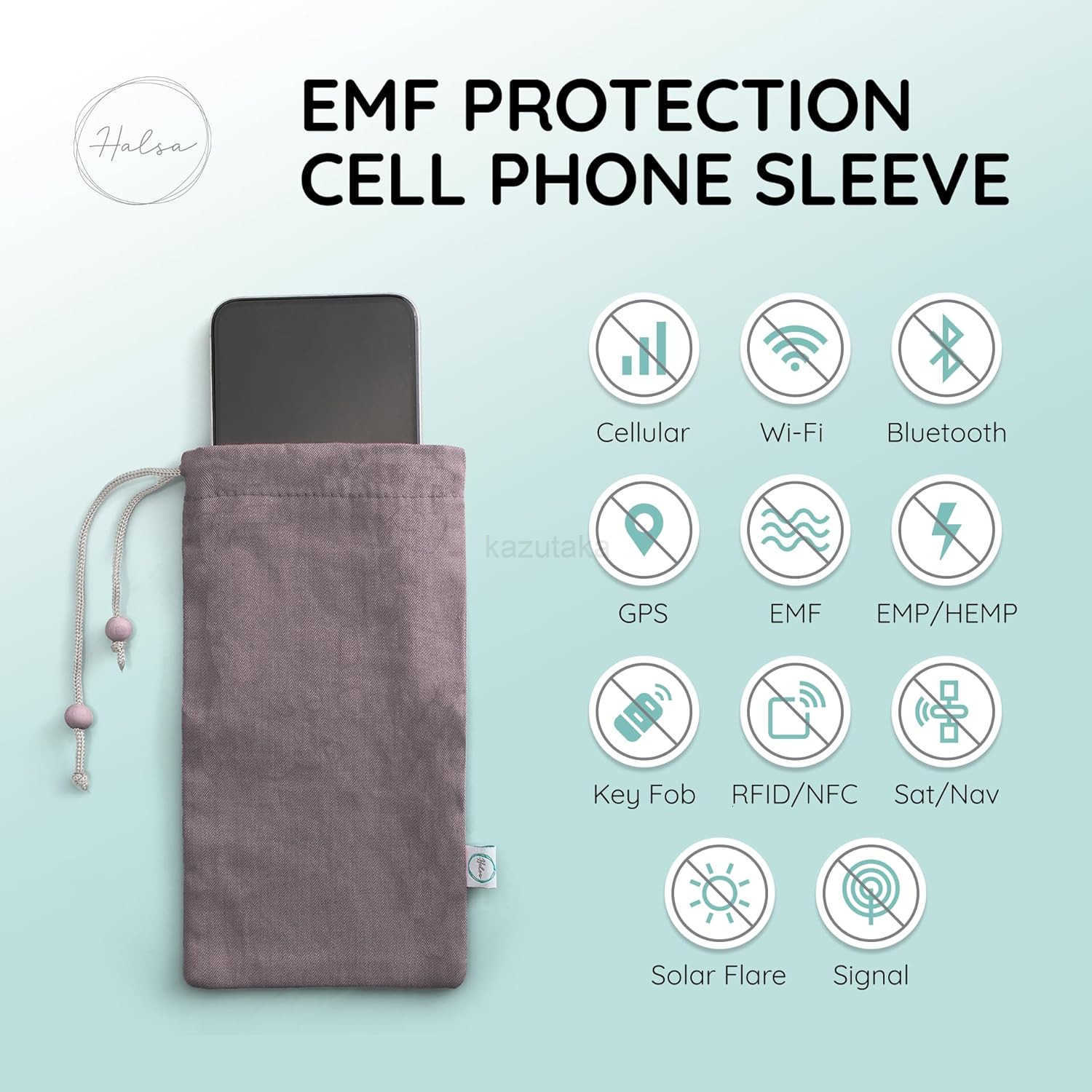 EMF Shield Sleeve for Cell Phone Signal Blocking AntiEMP Pouch Smartphone Protection Case Against Radiation EMF 5G RFID Grey 4x8 Inch Fits Most Phones
