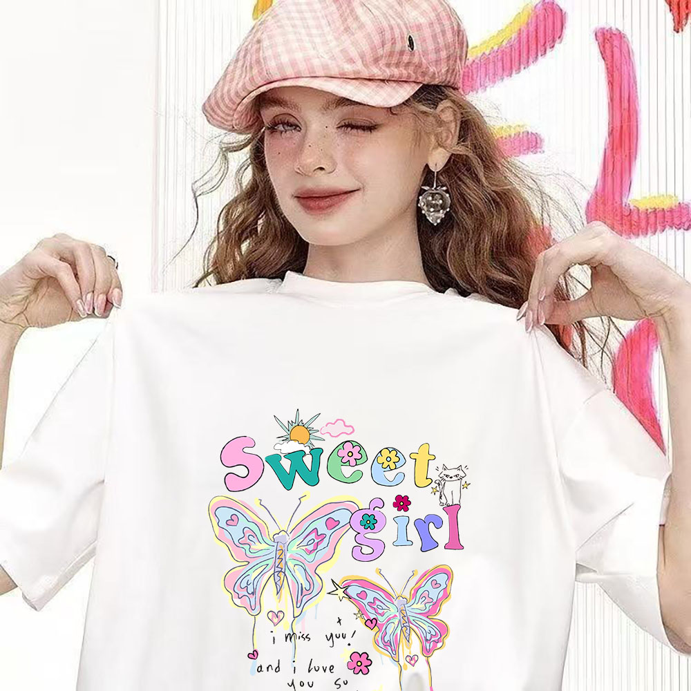 Fashion Versatile Printed Short-Sleeve Top - High-Quality Heavyweight Pure Cotton Tee (260g) 202509102