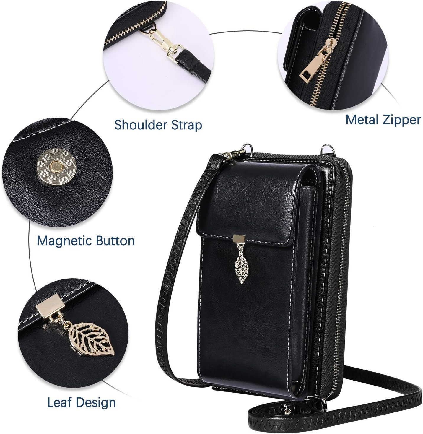 Small Crossbody Phone Bags for Women Leather Cell Phone Purse Wallet Z250910