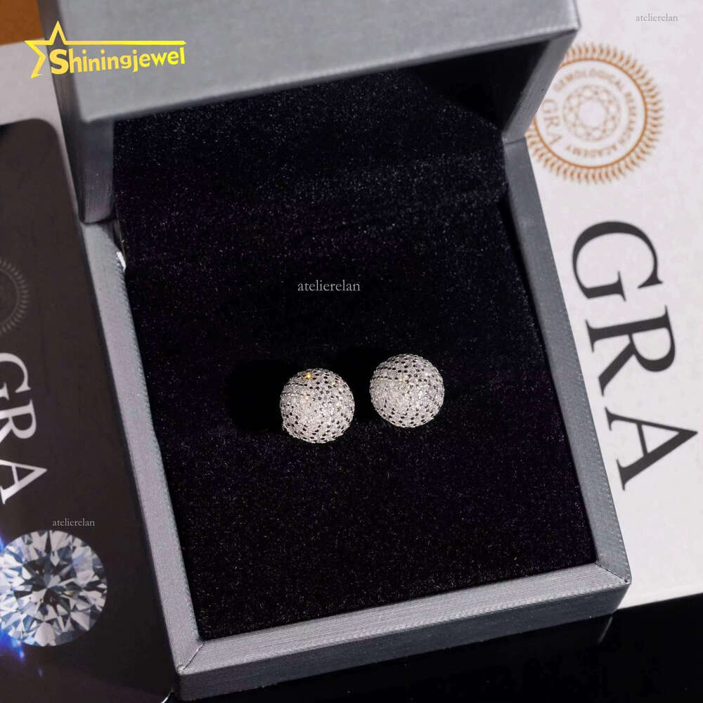 Custom Jewelry Pass Tester Stocks Sterling Sier VVS Sparkling Dia Moissanite Stud Earring Men Earrings