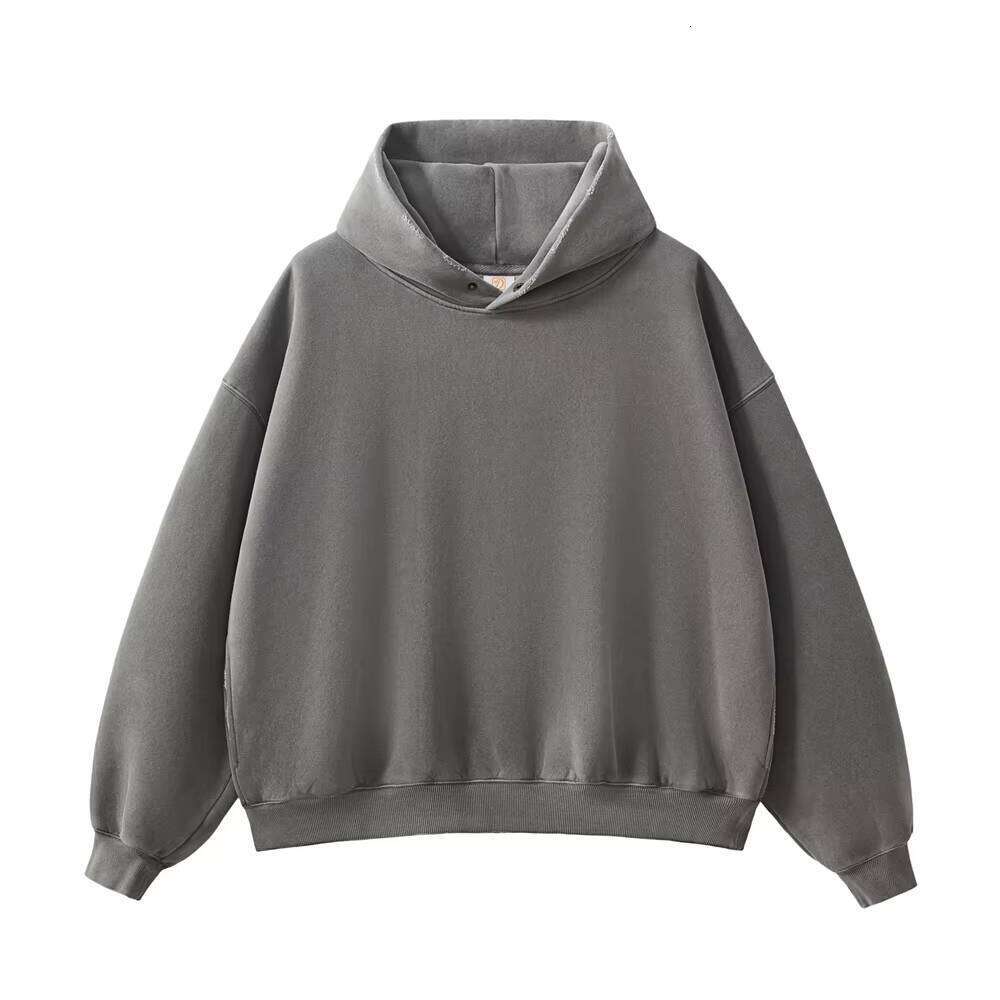Vintage Washed Pullover Streetwear Cotton Fleece Unisex Heavyweight Oversized Hoodie