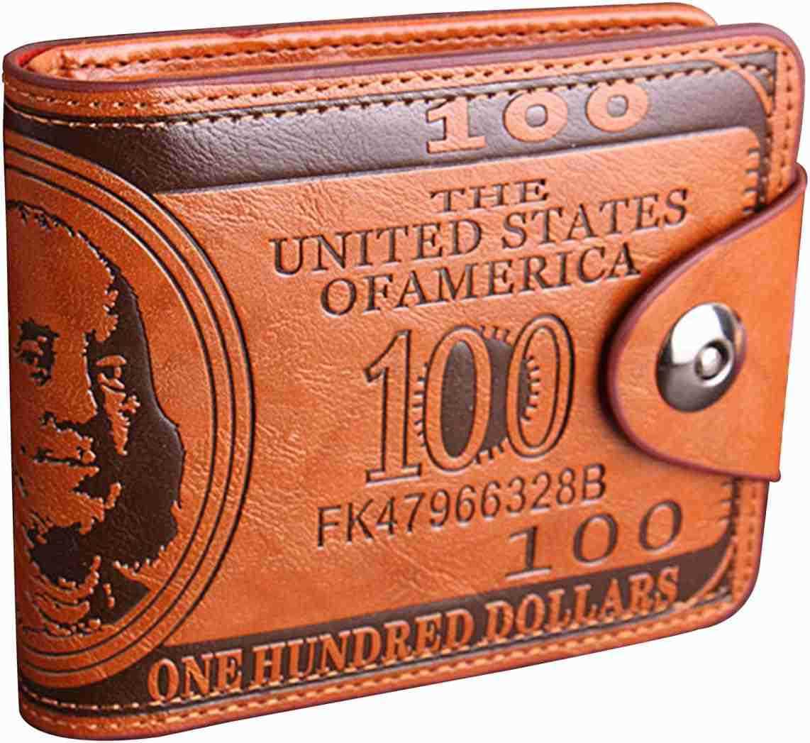 Men Us Dollar Bill Wallet Billfold Leather CARD Photo HolderZ250911