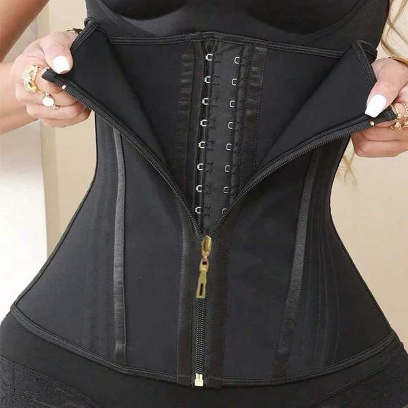 Women Latex Waist Shapewear 13 Bones Corset with Zipper and 3Row Hook Tummy Control Body Shaper Slimming Cincher Belt W250910