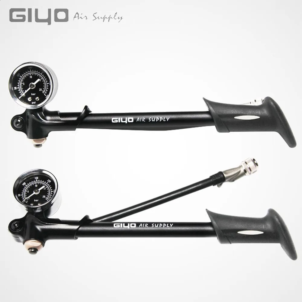 GIYO GS02D Foldable 300PSI HighPressure Bicycle Air Shock Pump With Lever Gauge for Fork and Rear Suspension Mountain Bike 250910