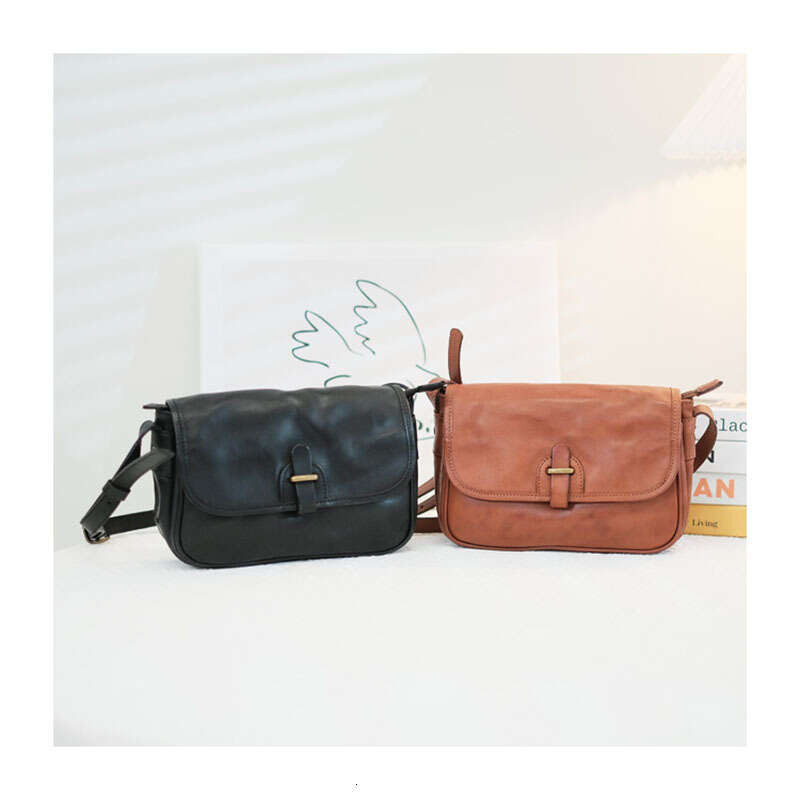 New Textured Commuter Small Square Genuine Leather Crossbody Cowhide Single Shoulder Messenger Bag for Women