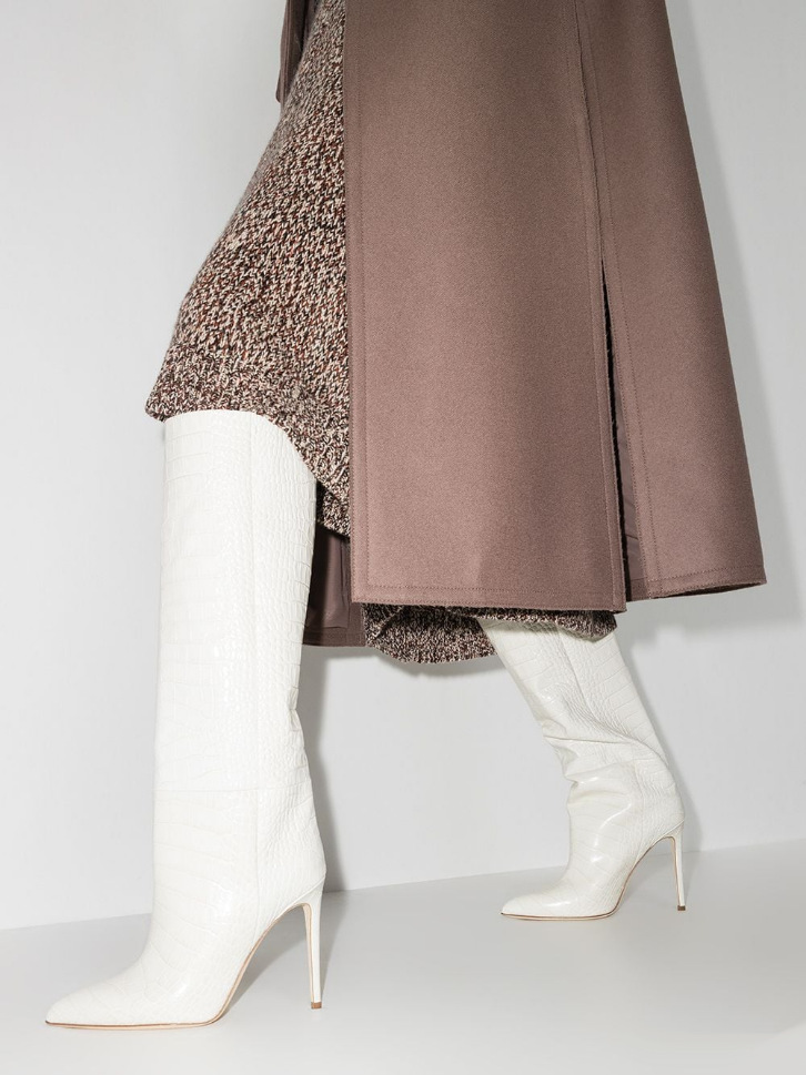 Chengdu Handmade Stone Texture Stiletto Knee Boots - Pointed Toe Riding Boots (10 Colors) Elegant Evening Dress Boots