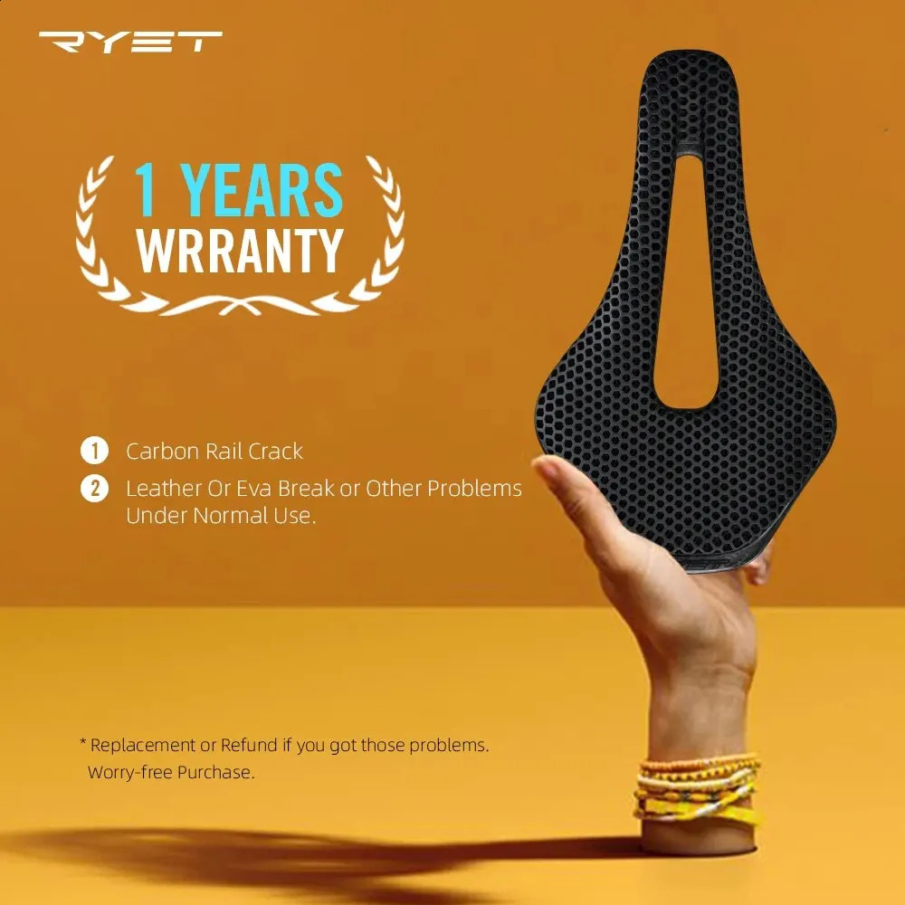 RYET 3D Printed Bike Saddle Ultralight Carbon Fiber Hollow Comfortable Breathable MTB Gravel Road Bicycle Cycling Seating Parts 250909