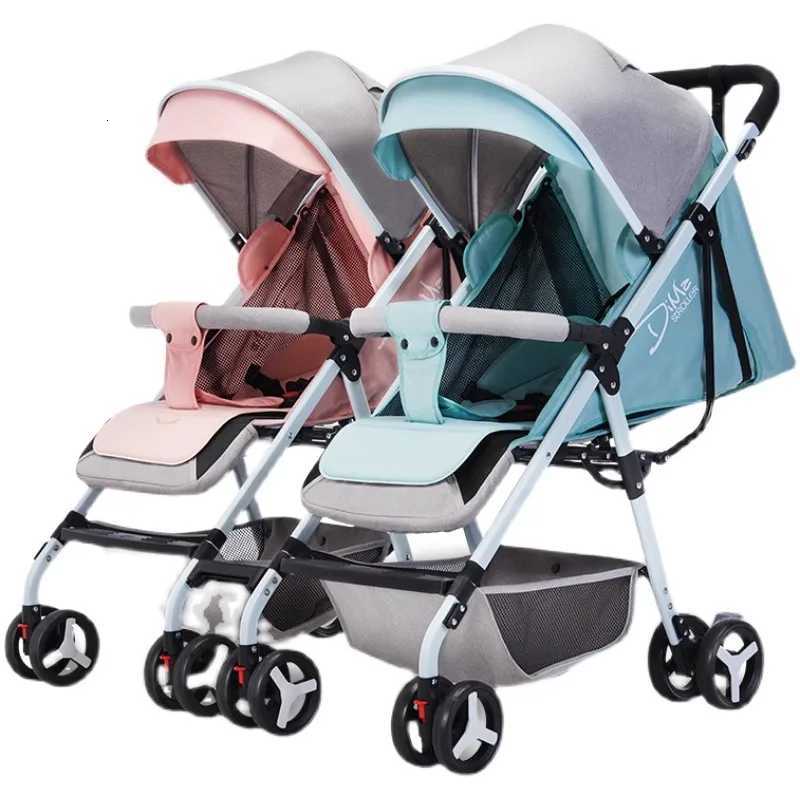 Twins Baby Stroller High Landscape TwoWay Can Sit and Lie Down Detachable Ultralightweight Portable Folding Baby Stroller W250910