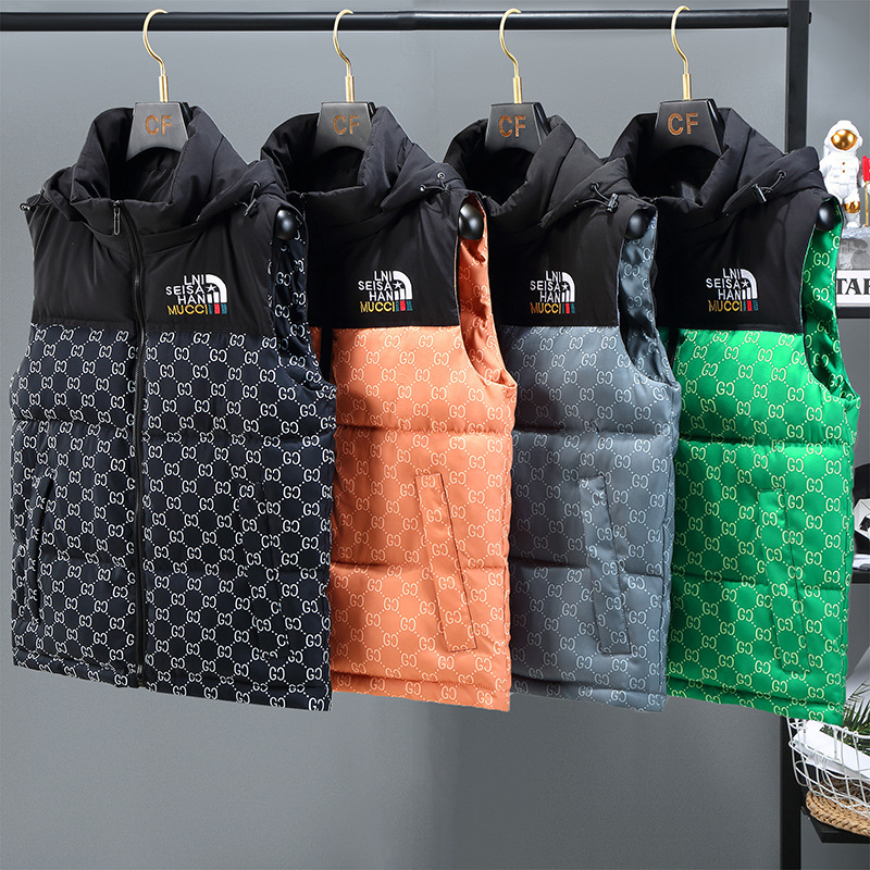 Free shipping designer Mens Vests hot sales classic light luxury autumn and winter new item trend sleeveless warm vest for outer wear hooded camisole 