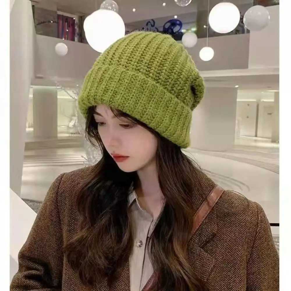 Fashion Winter Warm Hats for Women Casual Stacking Knitted Bonnet Cs Men Hats Solid Color Hip Hop Unisex Female BeaniesXJ250910