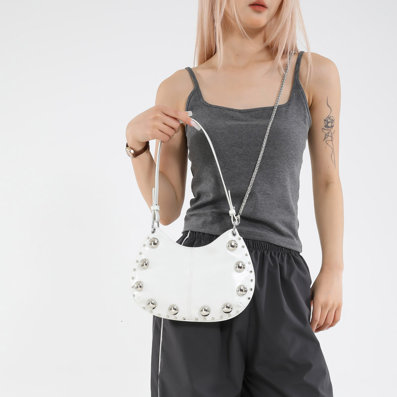 2025 autumn new handbag Korean style niche design versatile trend fashionable rivet bag women's shoulder bag designer bag