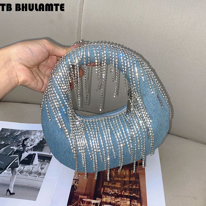Free Shipping Designer Bag 2025 Circle Evening Bag Niche Design Full Diamond Dumpling Bag Luxury Bag Handbag Women Casual Versatile Handbag Rhinestone