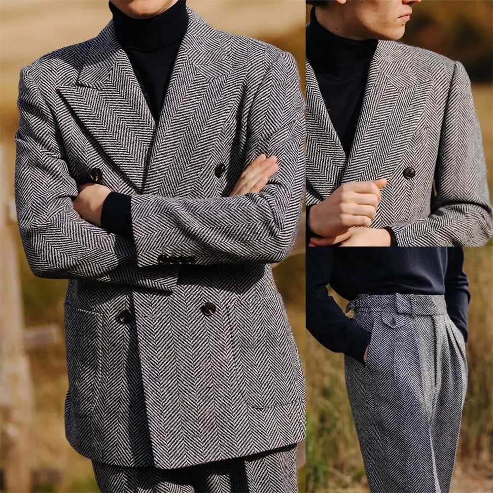 Autumn winter suit 2 piece suit blazer suit pants Beige Suit Set Coffee suit jacket Loose suit jacket Tailored suit pants W250910