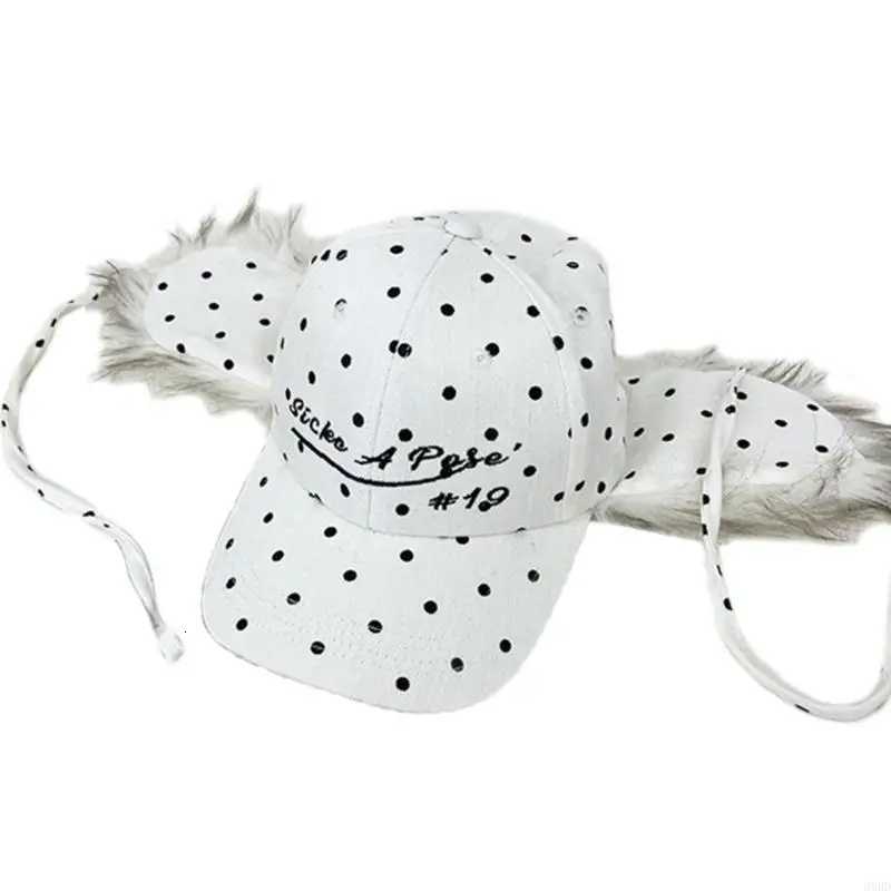 652F Women Baseball Hat 2000s Plush Earfl Fun Furry Hat for Idol Concert Shows Embroidery Cs for AdultsXJ250910