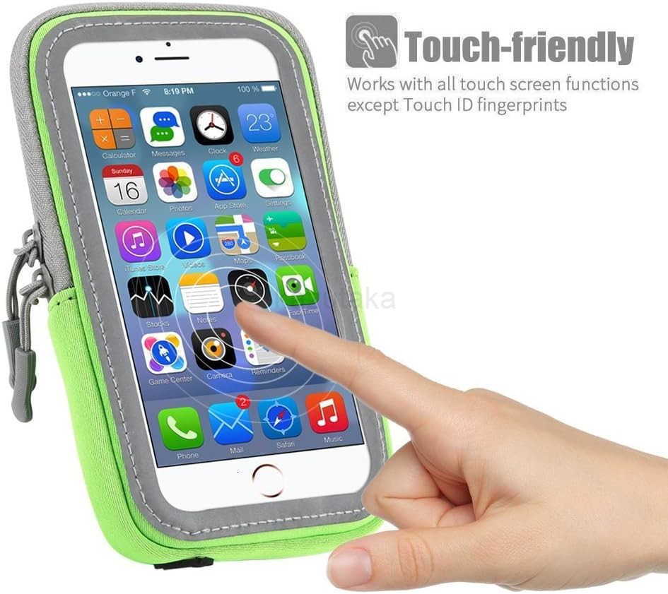 2 Pack Multifunctional Outdoor Sports Armband Sweatproof Running Armbag Casual Arm Package Bag Gym Fitness Cell Phone Bag Key Holder for iPhone 14 13 