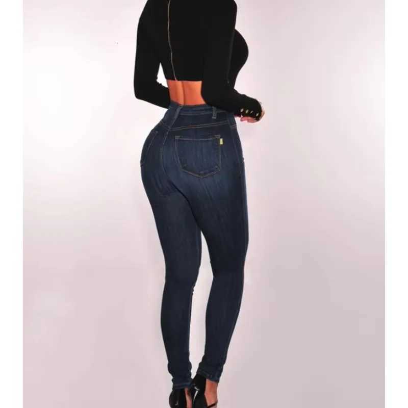 Botvotee Button Up Skinny Pencil Jeans for Women High Waisted Casual Elegant Denim Pants Vintage Retro Blue Strentch Jeans Woman Z250910