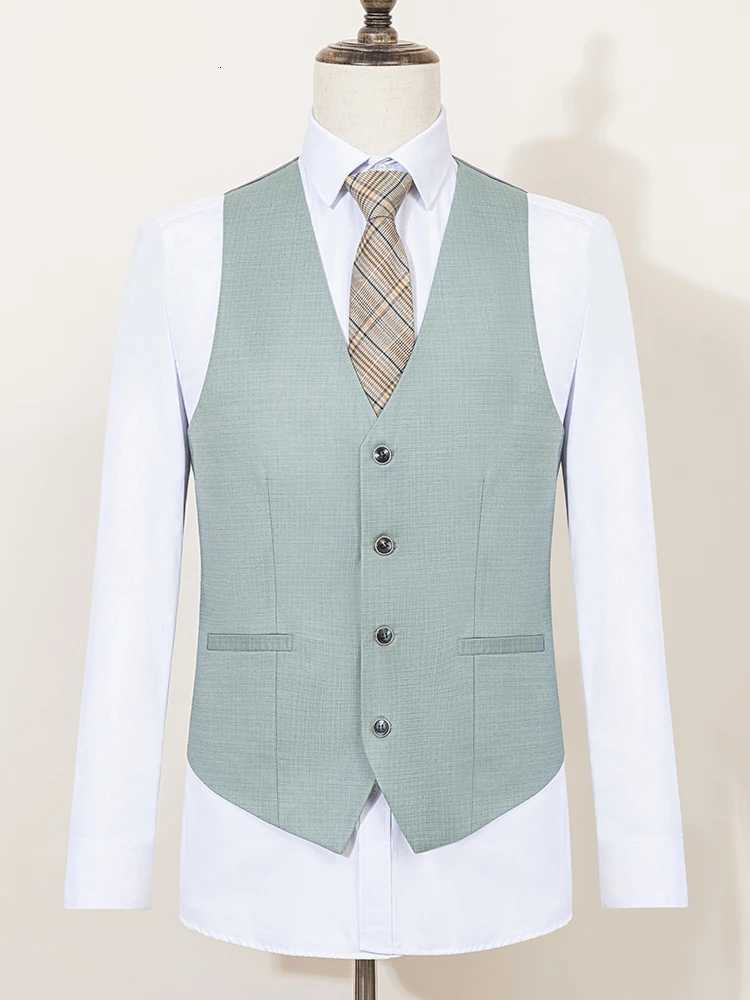 ST Cassy High Quality Mens Suit Summer thin Green Slim Fit Formal Business Office Mens SuitsjacketVestPants W250910