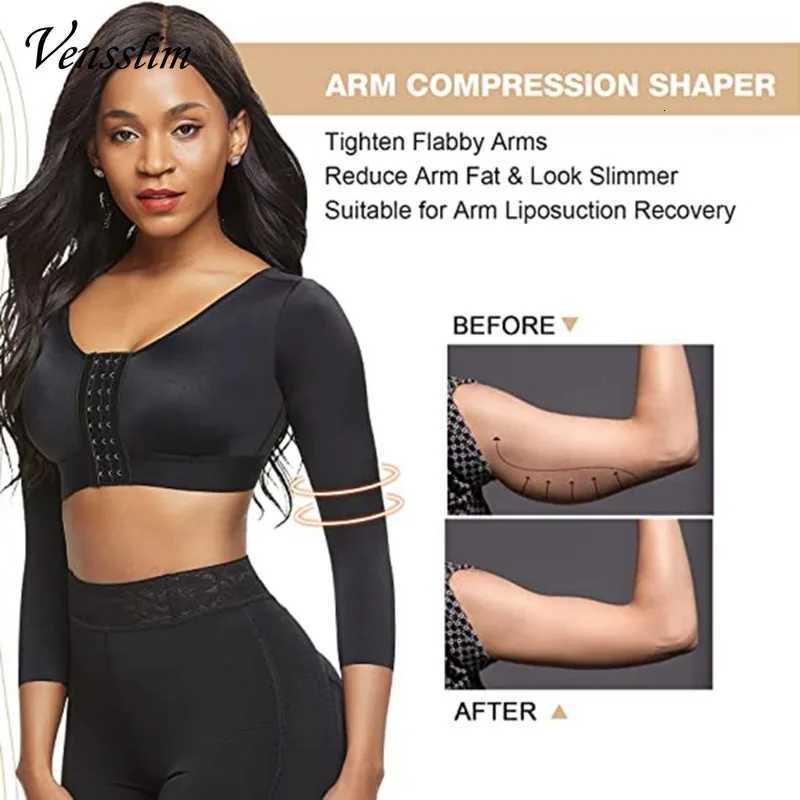Women Arm Shapers Soft Intimates Daily Underwear Body Shaper Long Sleeves Front Entry Push Up WireFree Sports Bra with Hooks W250910