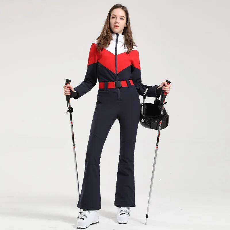 GSOU SNOW Ski Suits For Women Windproof Thick, Sports Snowboarding One-Piece Sets Insulation Waterproof Skiing Jumpsuits