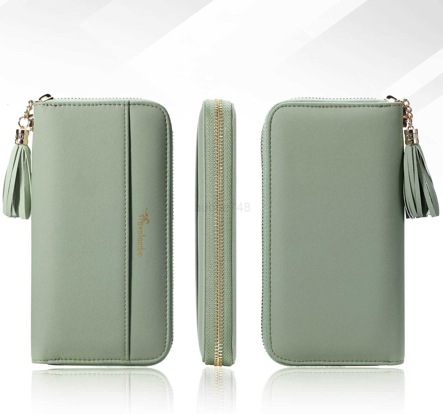 Womens Wallet Tassel Bifold Ladies Cluth Wristlet Wrist strap Long PurseZ250910