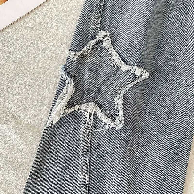 Street Star Jeans Womens Design Sense Niche Embroidery Loose High Waist Straight Trousers Tide 2025 Spring And Summer New Fashi Z250910