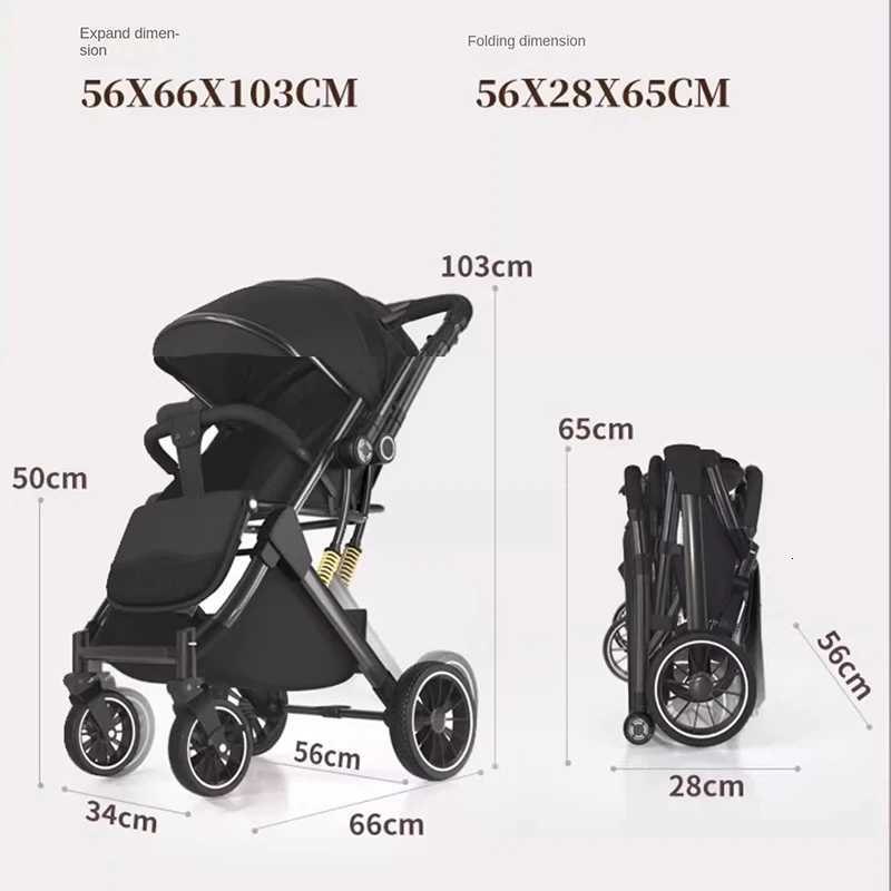 Portable Baby Stroller High Landscape Can Sit and Lie in both Directions to Promote the Baby stroller Onehanded Folding W250910