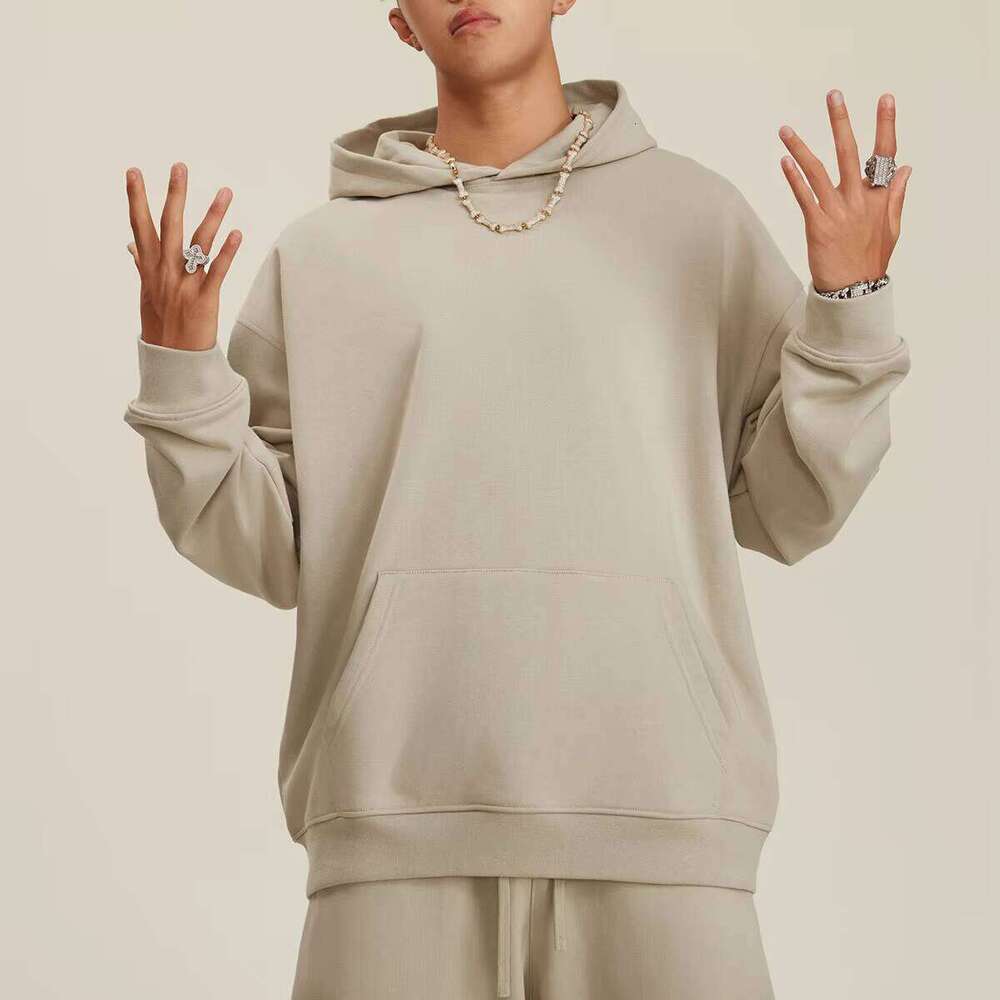 High-Quality 450GSM Heavyweight French Terry Women's Oversized Fashion Pullover Sweatshirt Cordless Men's Hoodie