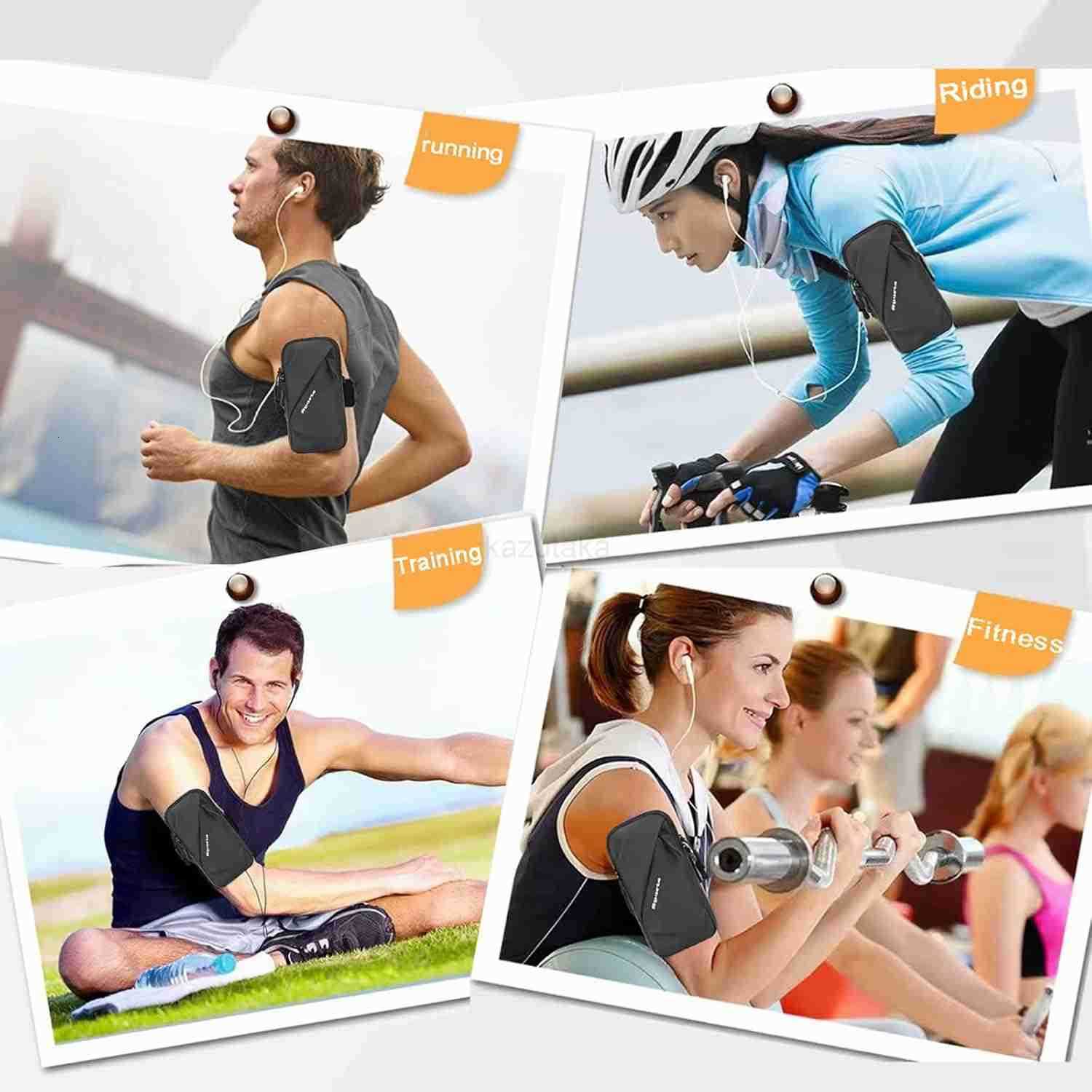 Phone Holder Arm Band Small Crossbody Shoulder Holsters Bag with Arm Bands Fits iPhone and Android Use for Running Walking Hiking Biking 67 Inches Bla