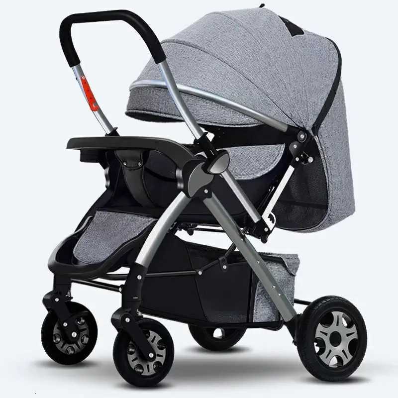 Newborn Baby Stroller TwoWay Implementation OneKey Folding Can Sit and Lie Waterproof Fabric Rubber Shock Universal Wheels W250910