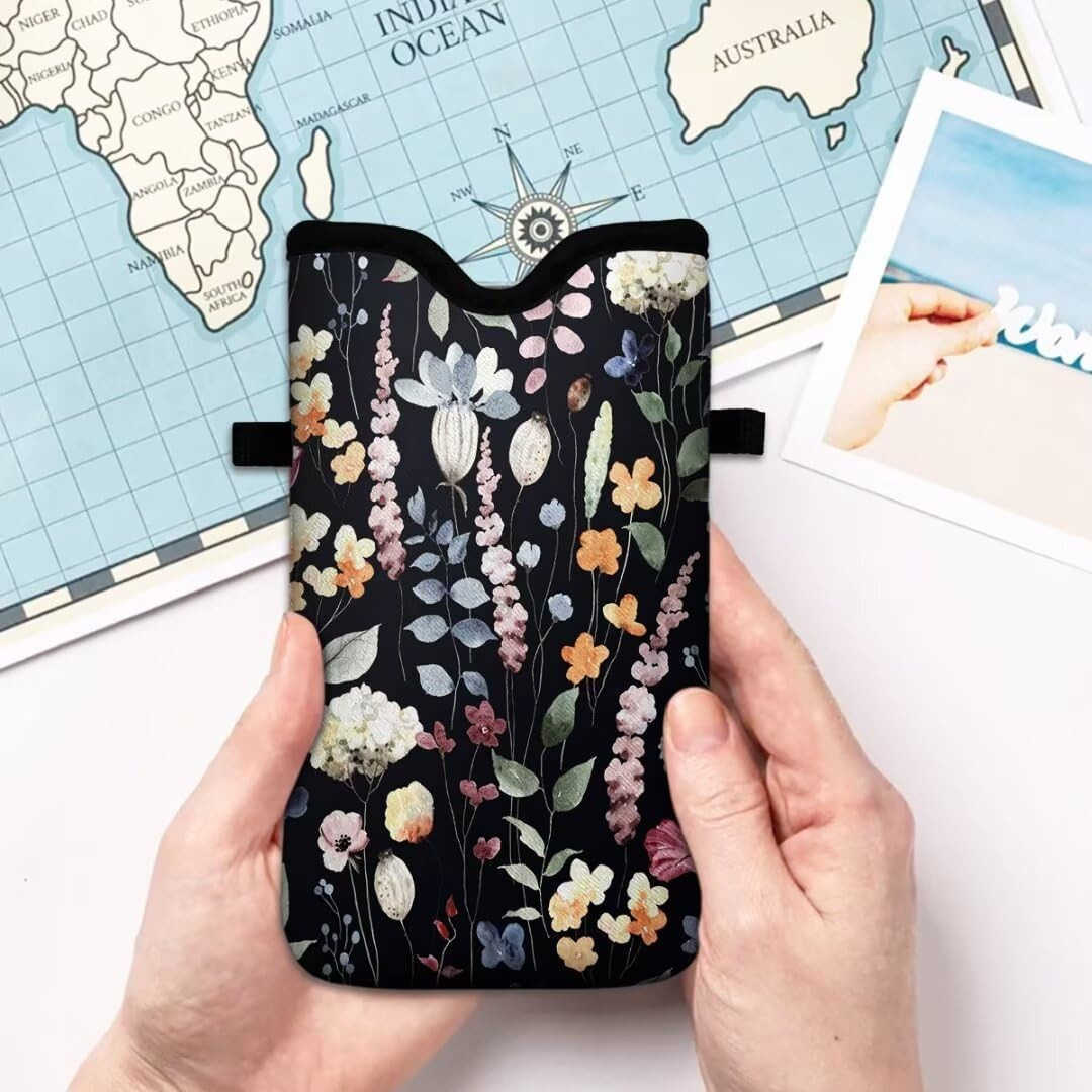 Cell Phone Sleeves Bag Case Crossbody Neoprene Holder Lanyard Phone Pouch for Women Men 75 X 45 Inches Flowers Z250910