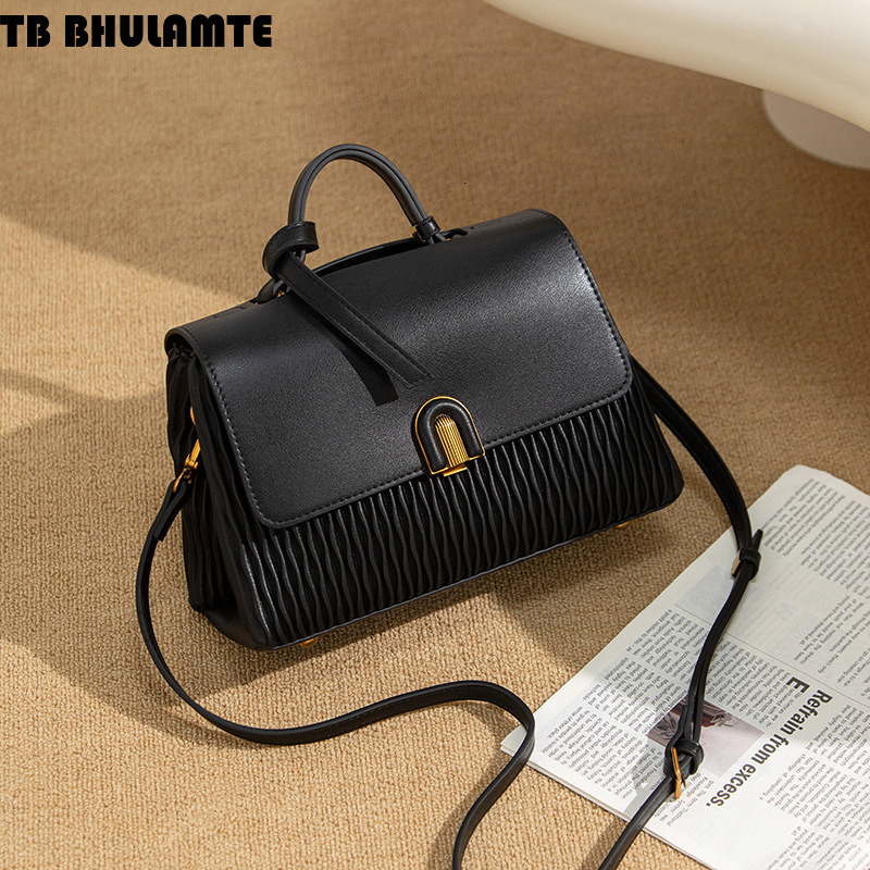 Free Shipping Designer Bag Single Shoulder Bag For Women Fashionable Pleated Large Capacity Handbag Elegant Soft Leather Commuter Luxury Bag Crossbody