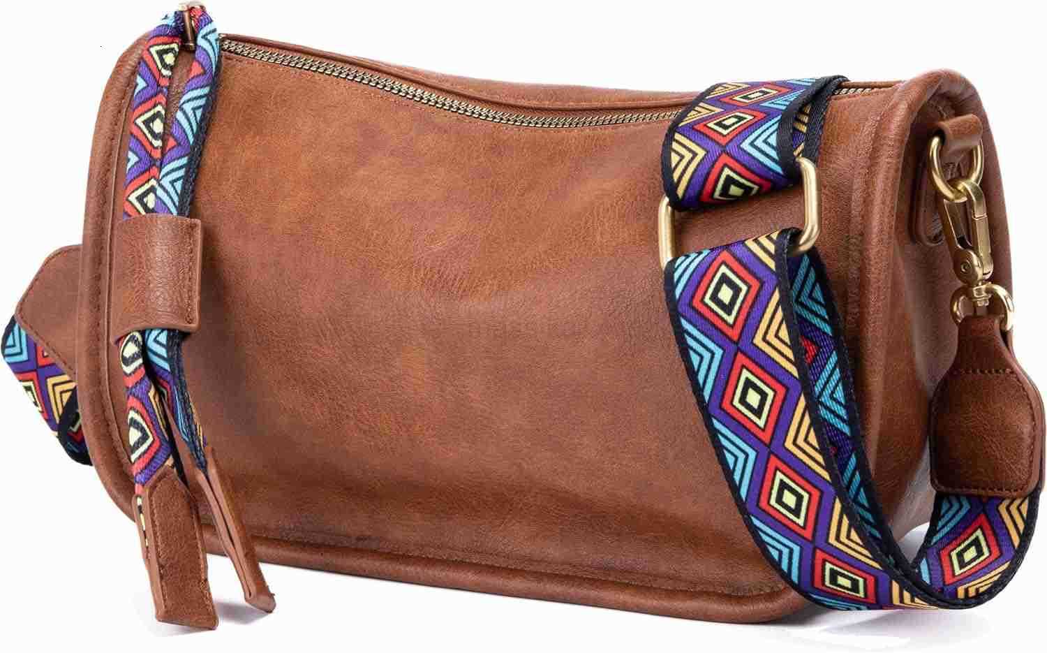 Crossbody Bag for Women Vegan Leather Wallet Purses Satchel Shoulder Bags Small Size Brown M250910