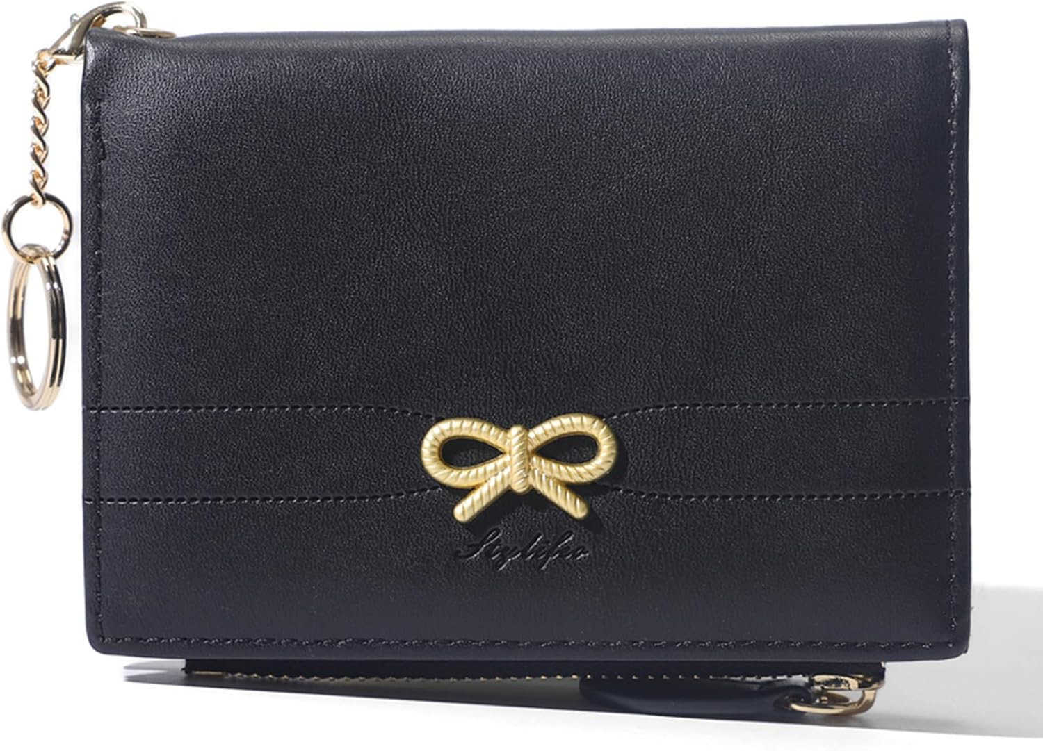 Fashion Wallets Girls Cute Small Bow Wallet Aesthetic Card Holder Bifold Wallet Coin Purse Cash Pocket with Zipper for Women BiFold Wallet PinkZ250910