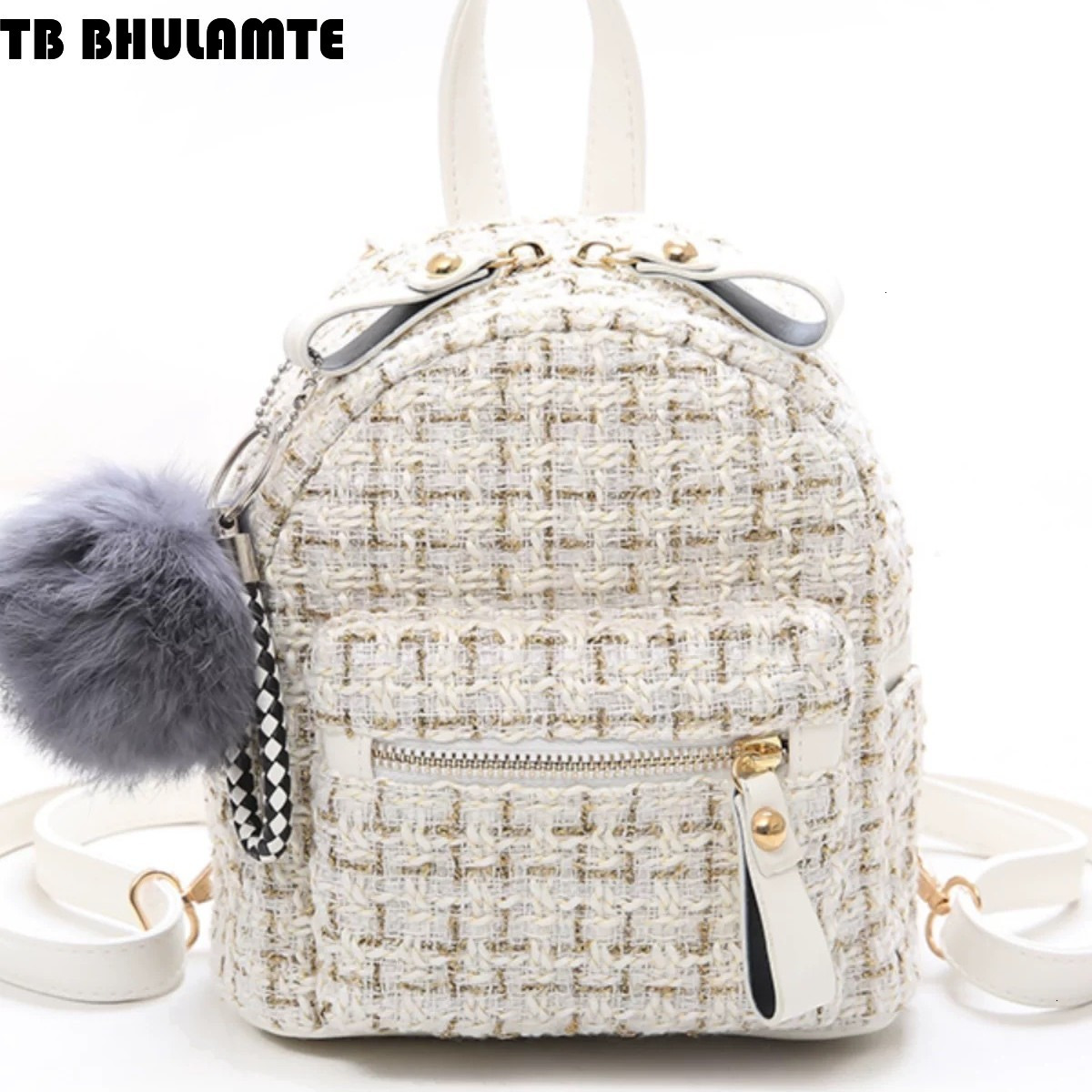 Free Shipping Designer Bag Mini Small Backpack For Women 2025 New Korean Luxury Bag Fashion Casual Multi-use Ins Super Popular Woolen High-end Backpac