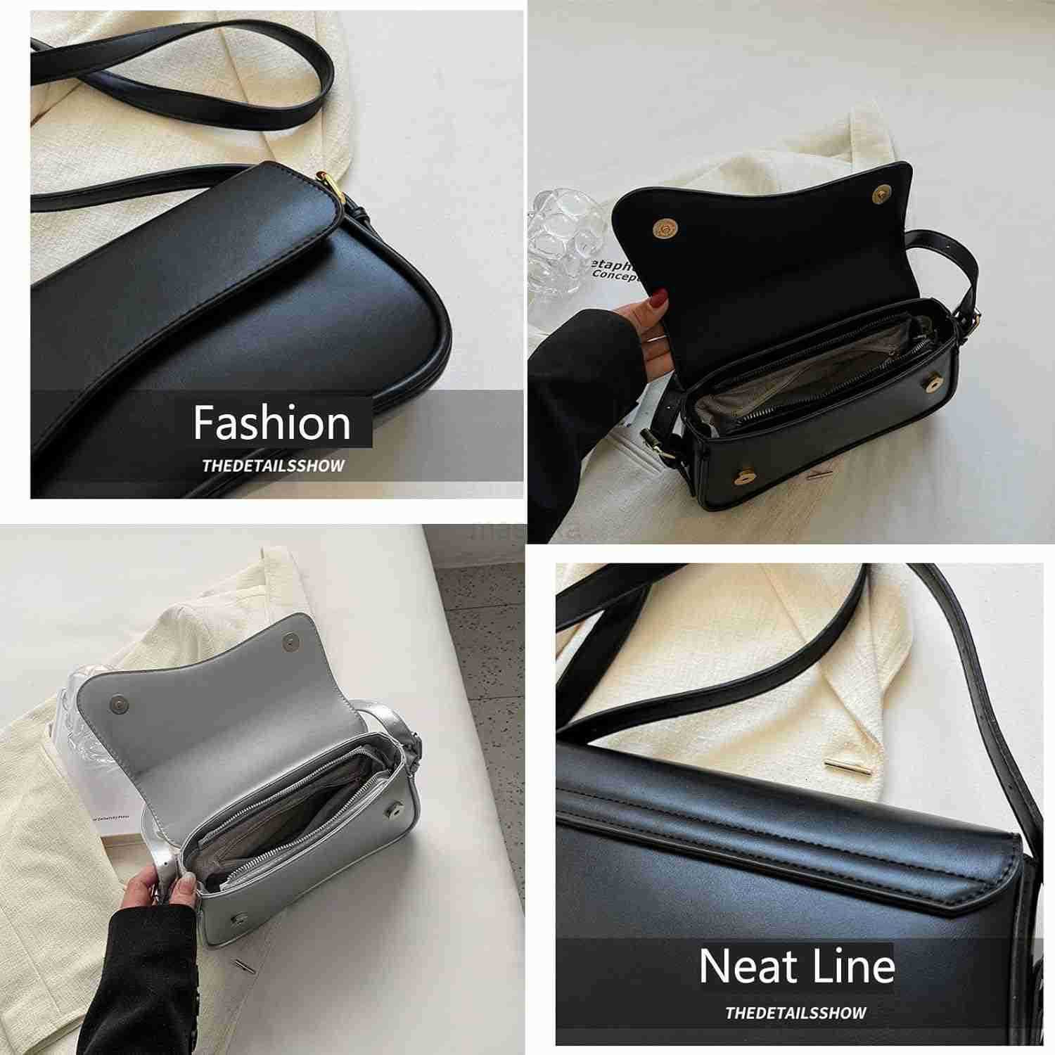 Shoulder Bag for Women Y2K Trendy Purse Vegan Leather Hobo Handbags Clutch Saddle Bag with 2 Removable Strap M250910
