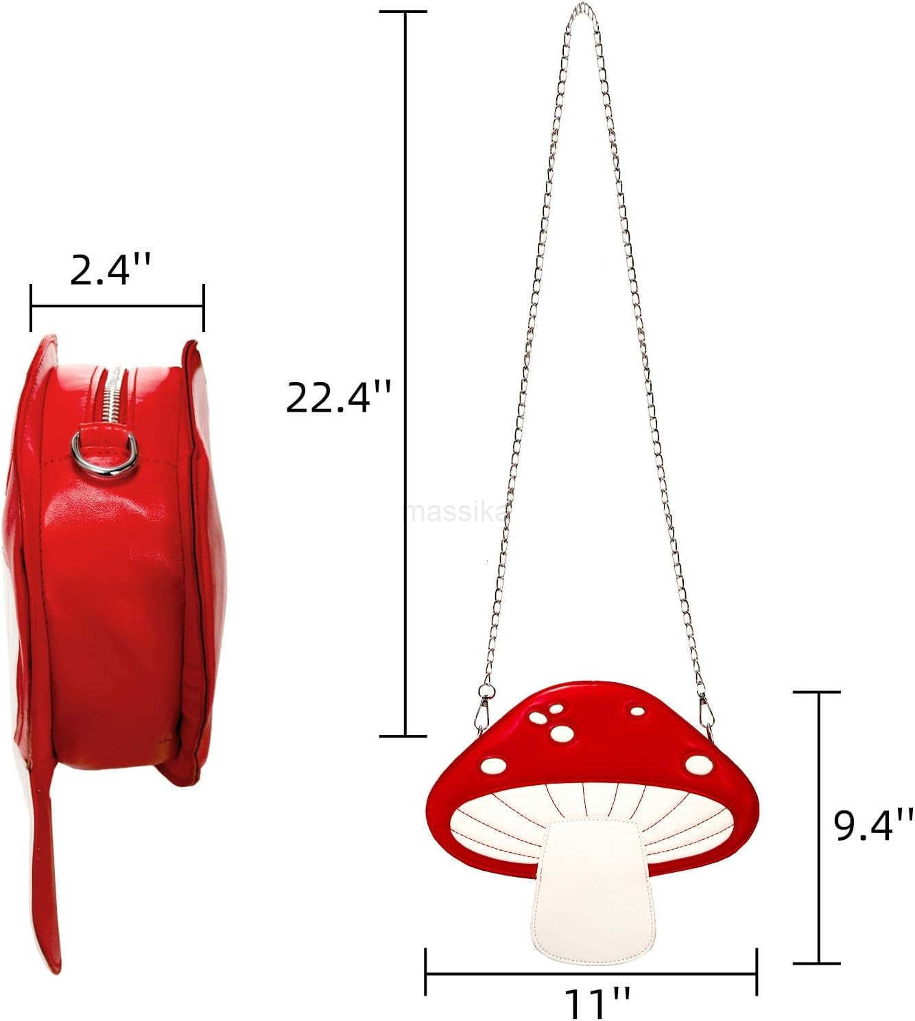 Mushroom Crossbody Purses PU Leather Shoulder Bags with Strap Cute Unique Purses for Women Girl Lovely Novelty Mushroom Gifts M250910