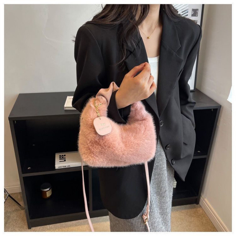 2025 new women's plush handbag designer crossbody bag