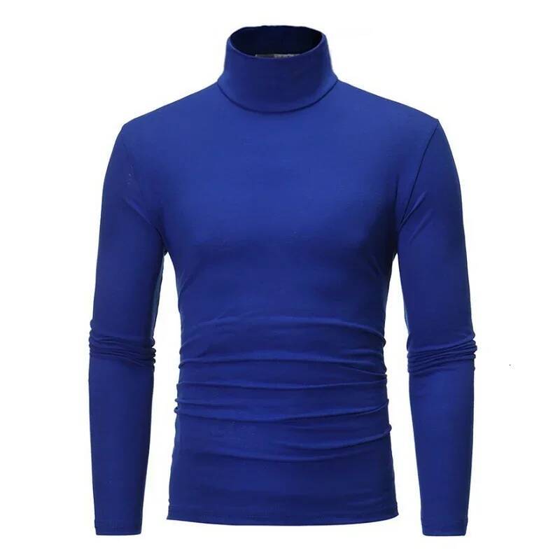 Spring Autumn Thin Pullovers Turtleneck Knitted Sweater for Men Cotton Clothing Male Sweaters Full Black White Tops dongdumaoyi