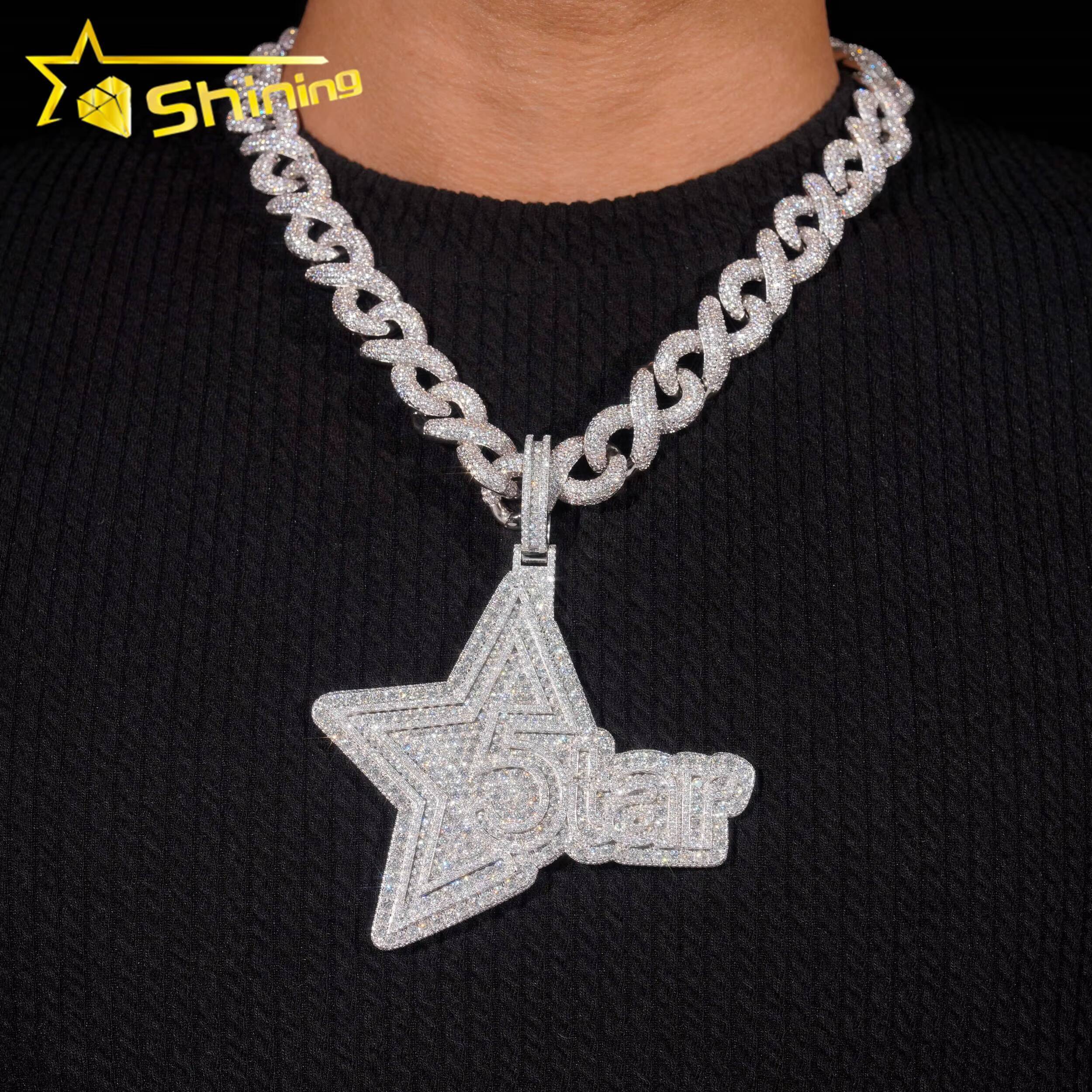 Pass Diamond Tester Fine Jewelry Custom Hand Made Charms Hip Hop Pendant Iced Out 925 Sterling Silver VVS Moissanite Pendant
