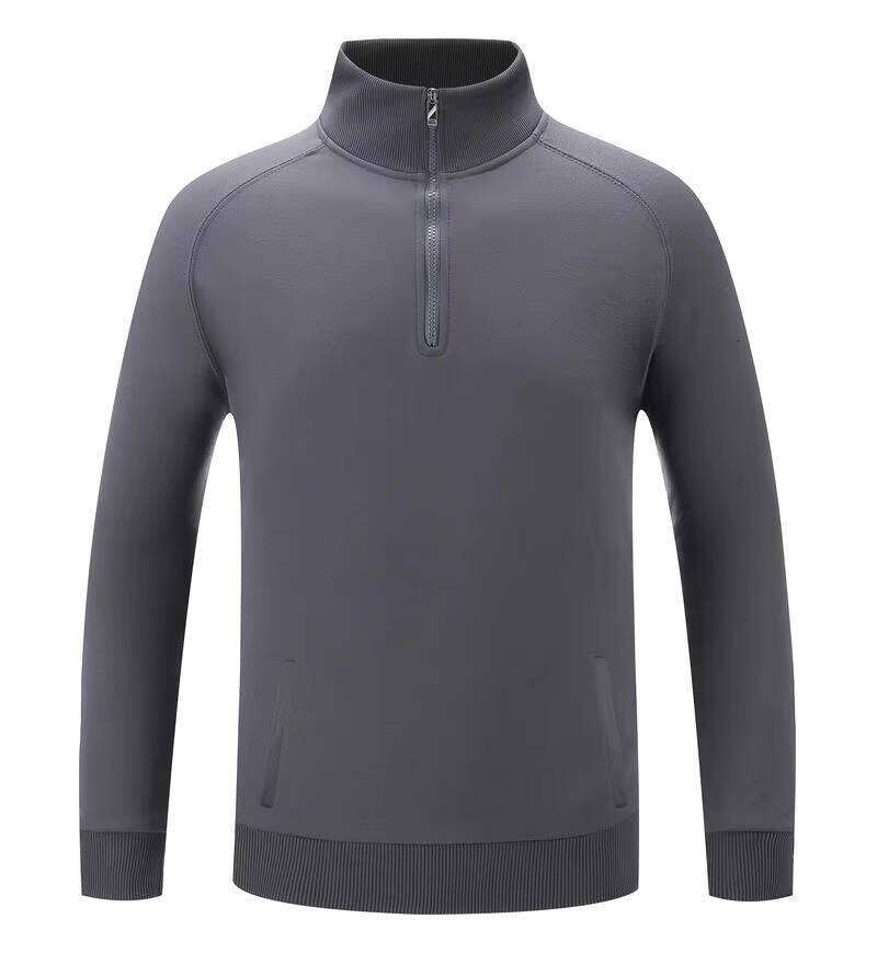 New Fitness Outdoor Polar Fleece Wear Men's Sweatshirt Sports Half Zip Pullover Hoodie Sweater