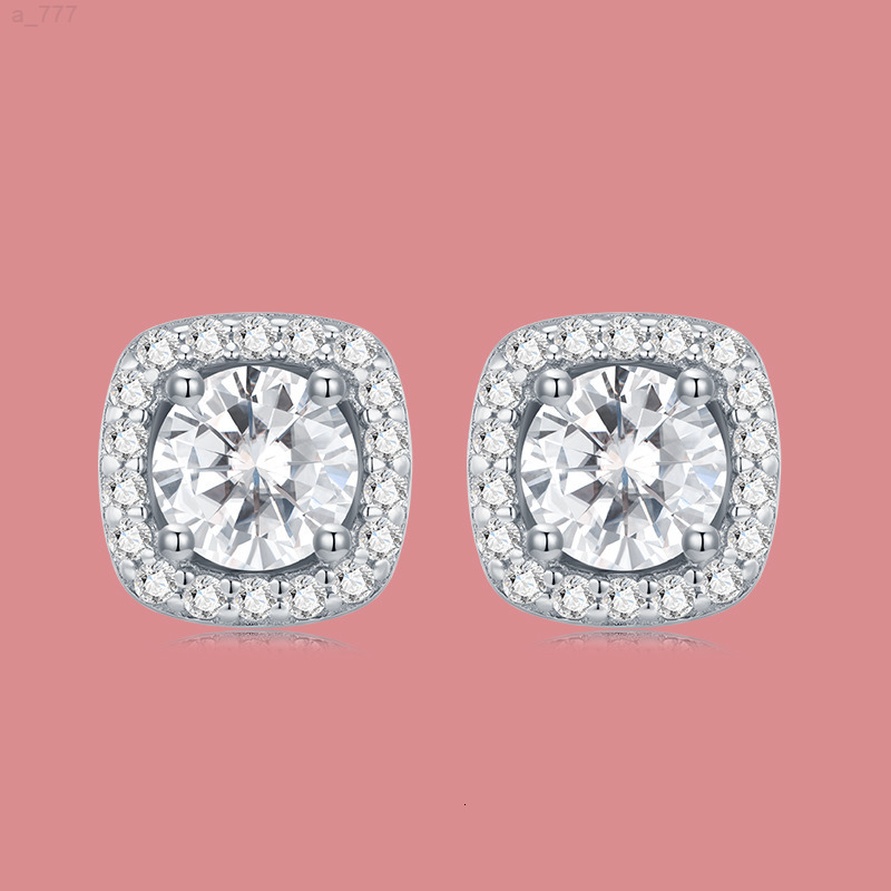 Moissanite Earrings Women S925 Sterling Silver 3ct Round Fine Jewelry Earrings White Color VVS1 Clarity Women Stud Earrings