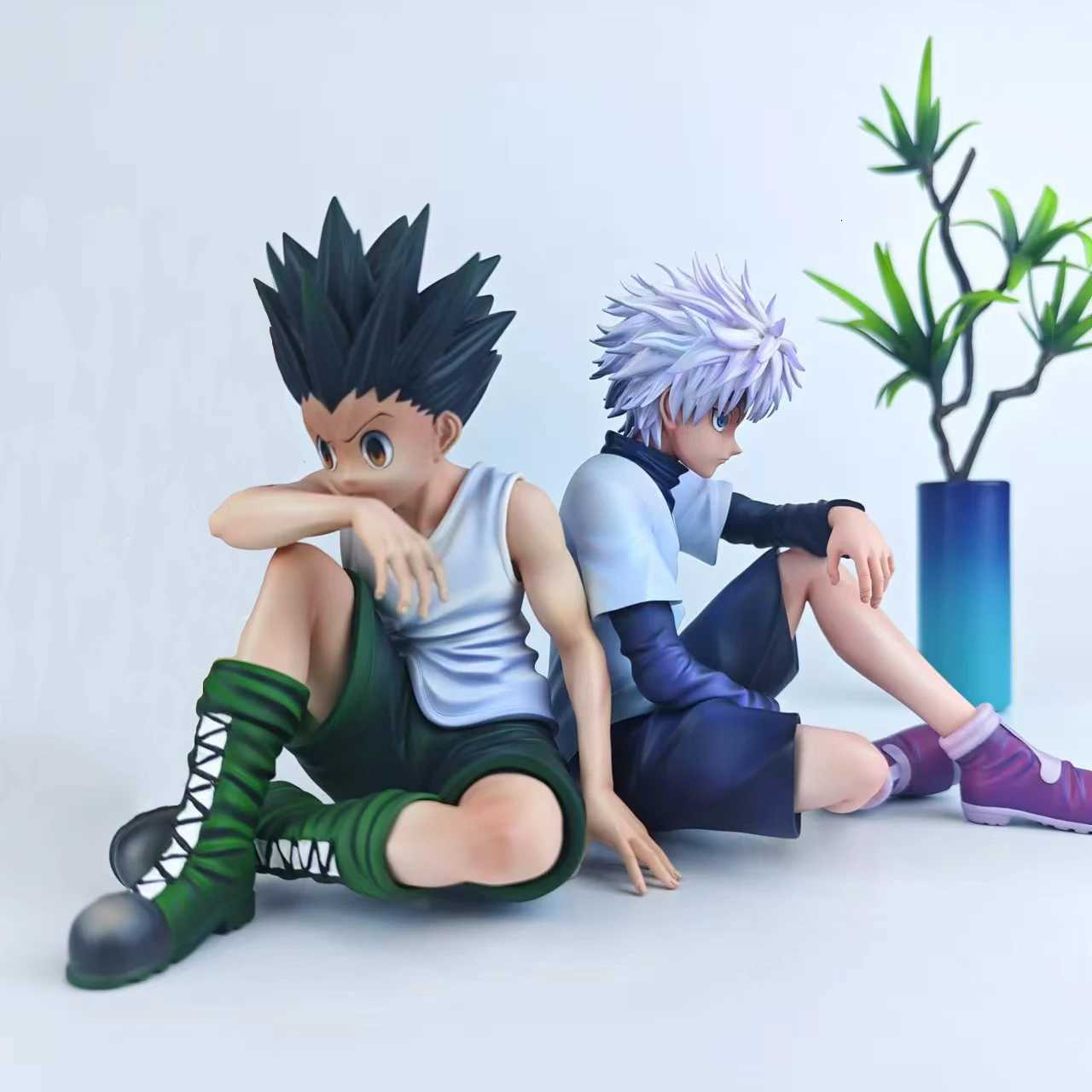 12cm HXH anime figures Killua Zoldyck GON FREECSS Sitting action figures PVC model toy Adult collection statues children GiftsXJ250910