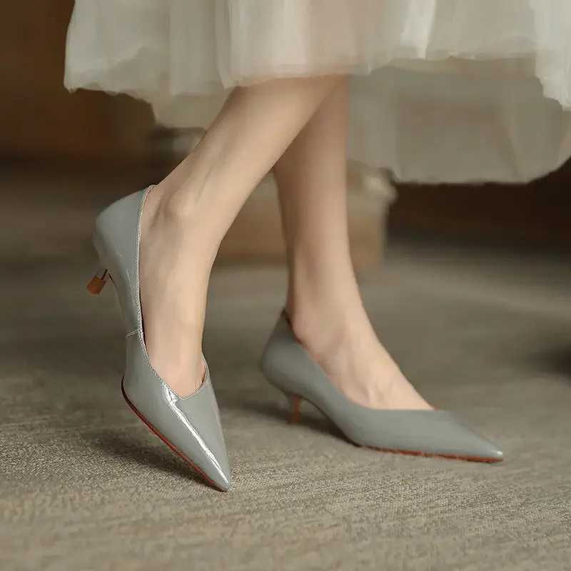 Shoes for Woman 2024 Blue Womens Summer Footwear Black Formal with Medium Heels Stilito Chic and Elegant Genuine Mark E Shoe A W250910